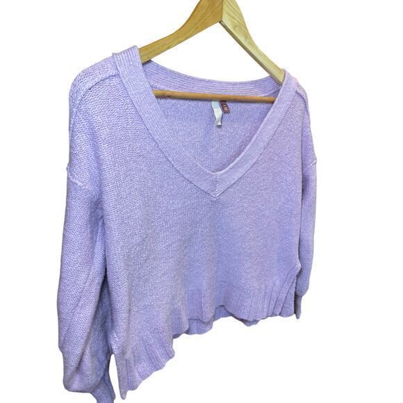 Anthropologie Pilcro Oversized Deep V-Neck Sweater Lilac Lavender Purple XXS - Picture 5 of 15